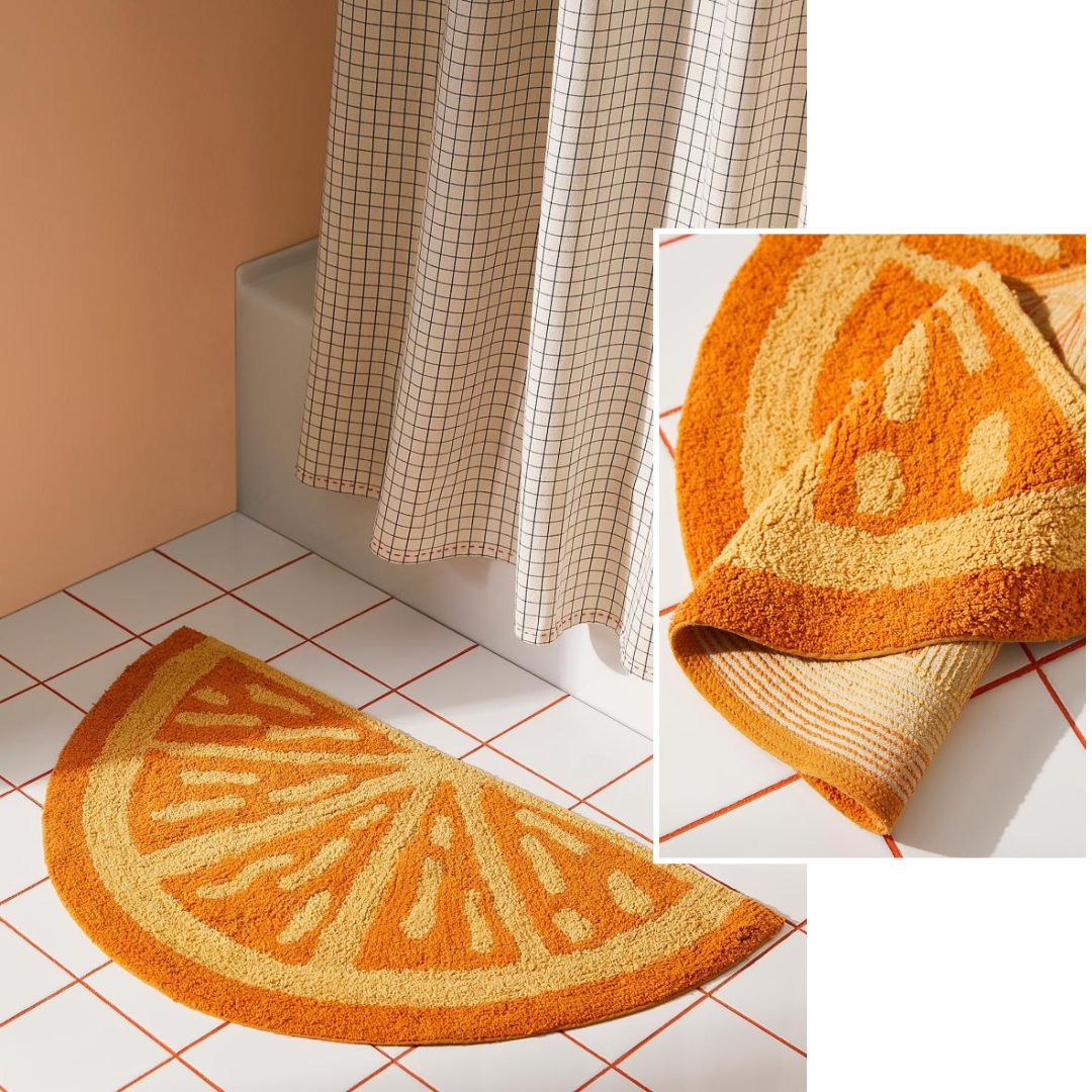 Half Orange Bath Mat