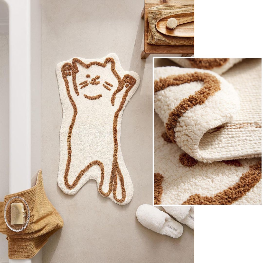 Lying Cat Bath Mat