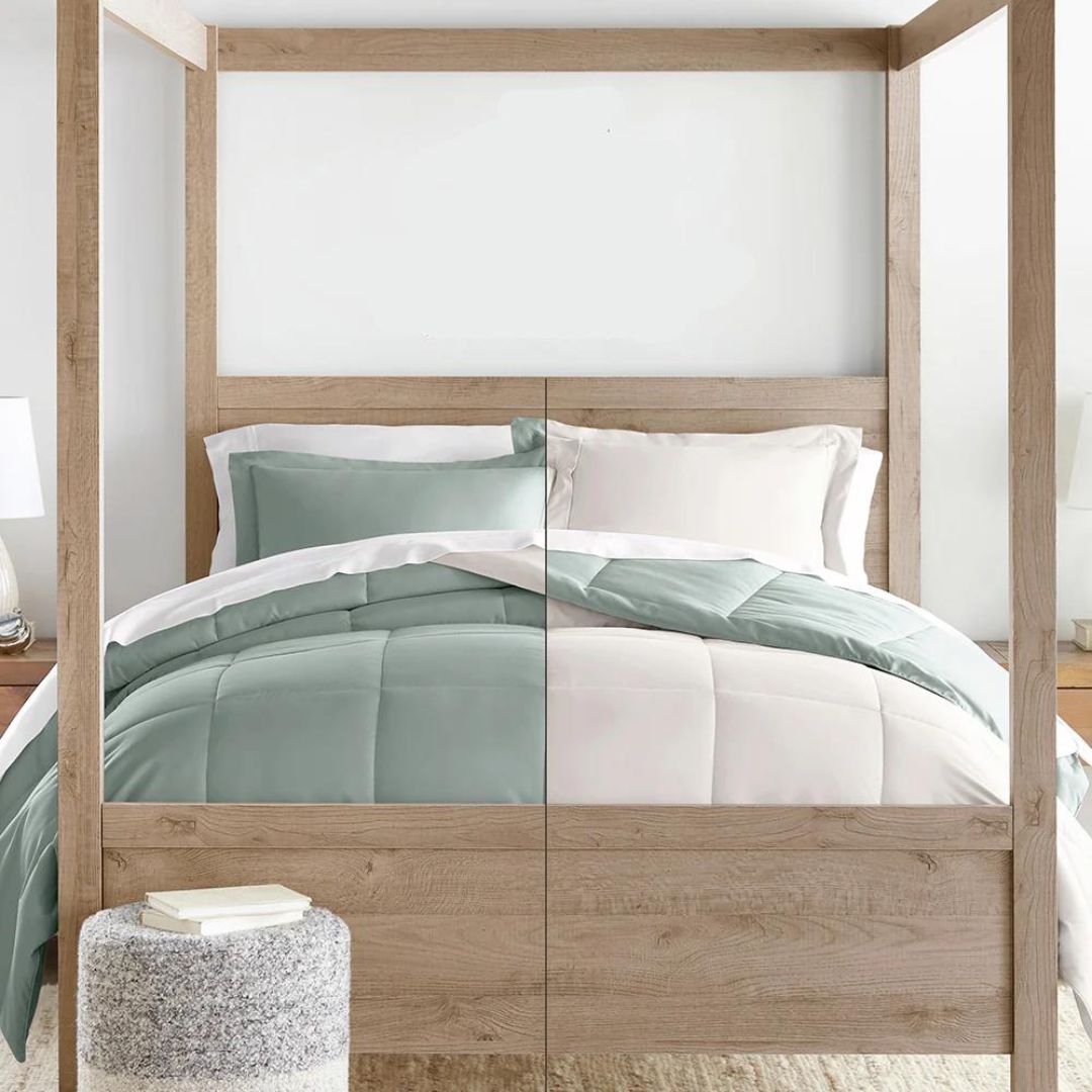 Reversible Ecru/Ivory Comforter Set