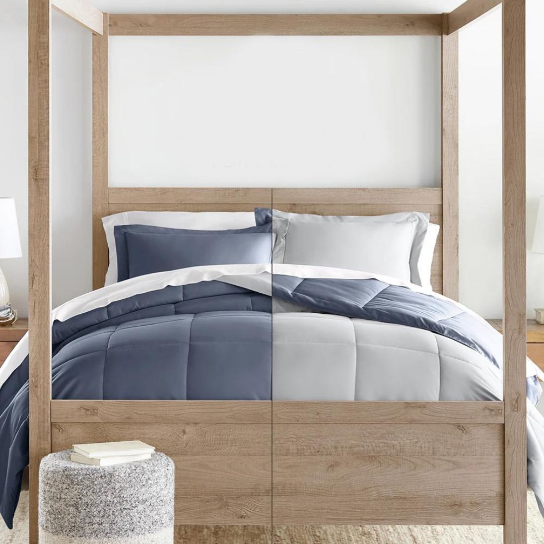 Reversible Stone/Grey Comforter Set