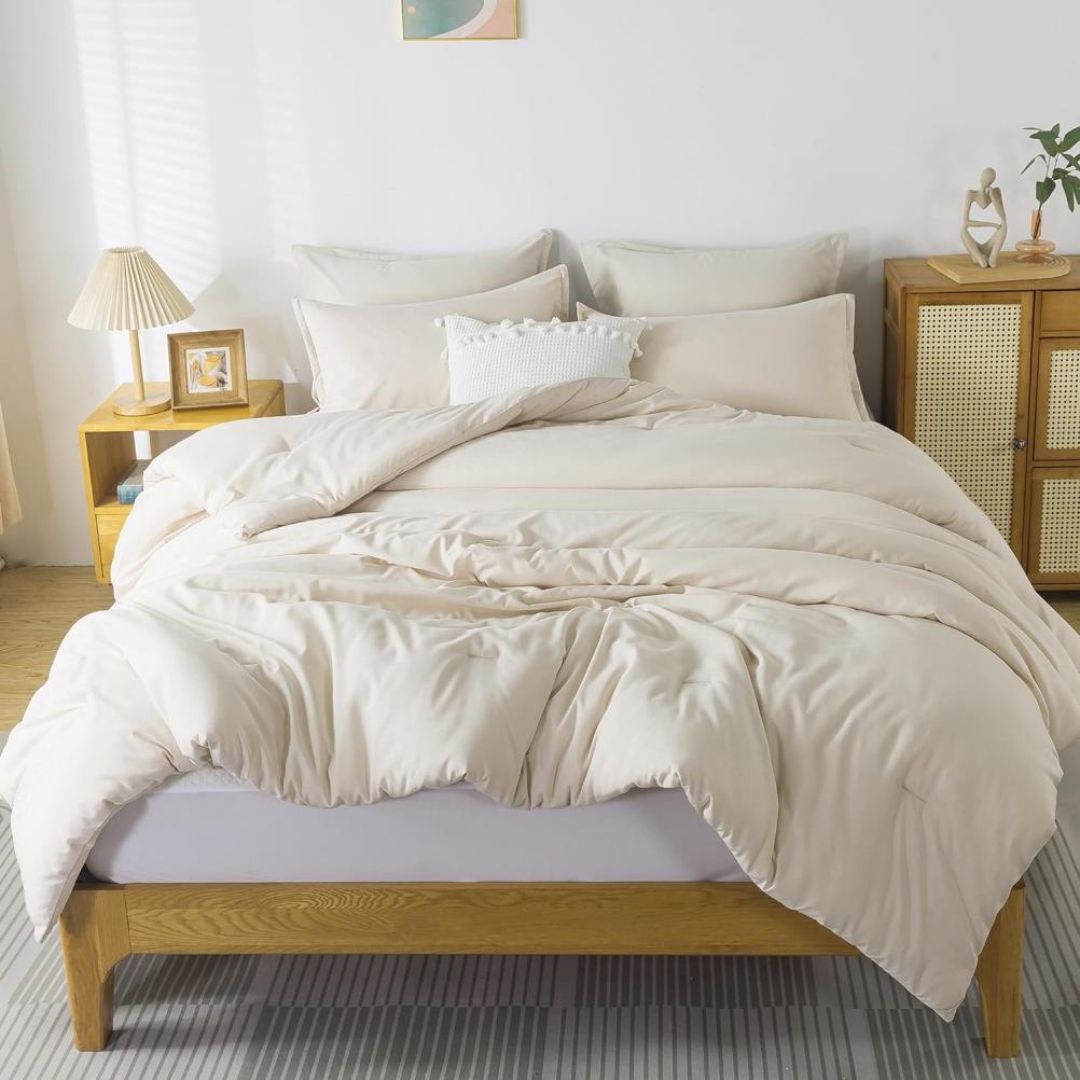 Solid Beige Comforter Set
