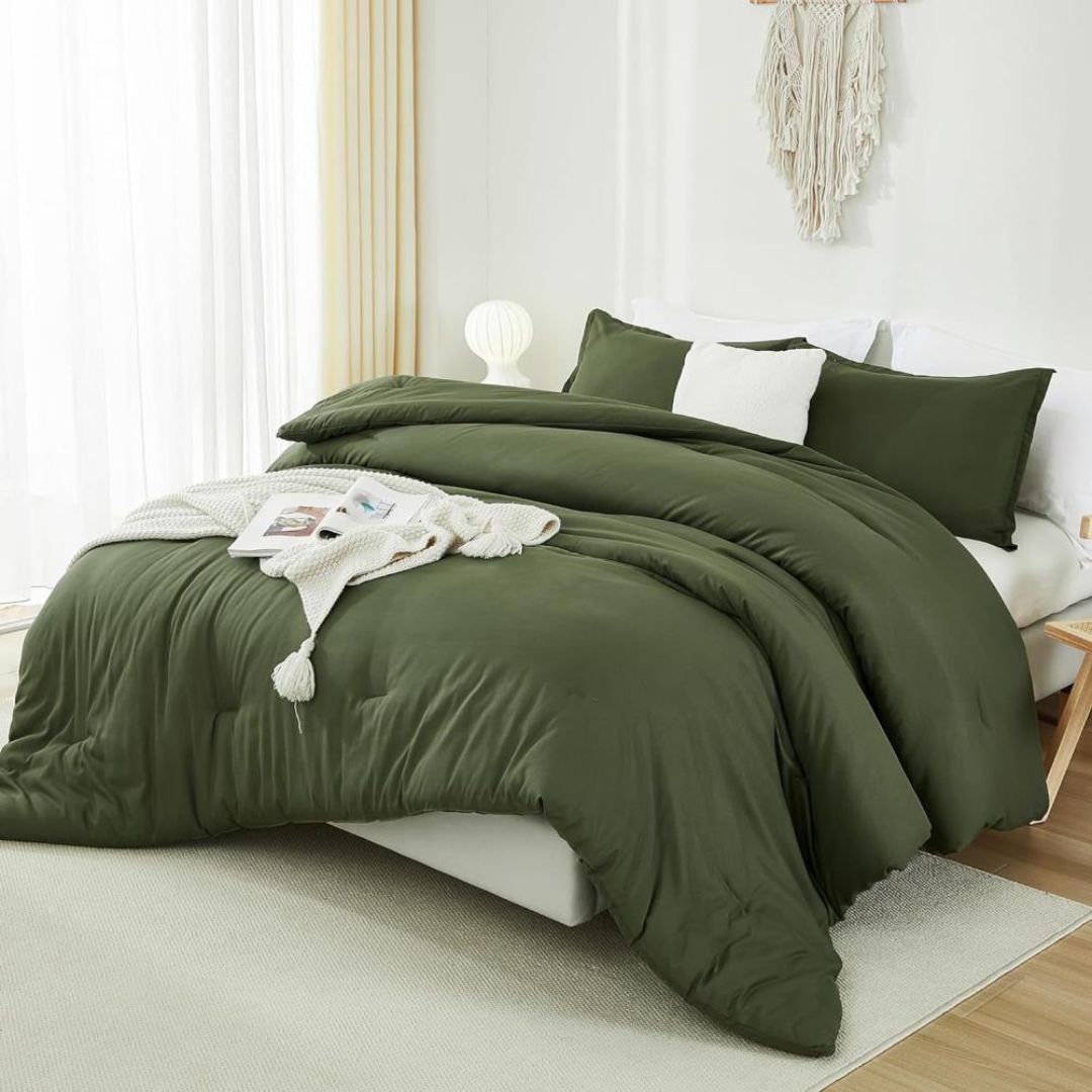 Solid Olive Comforter Set
